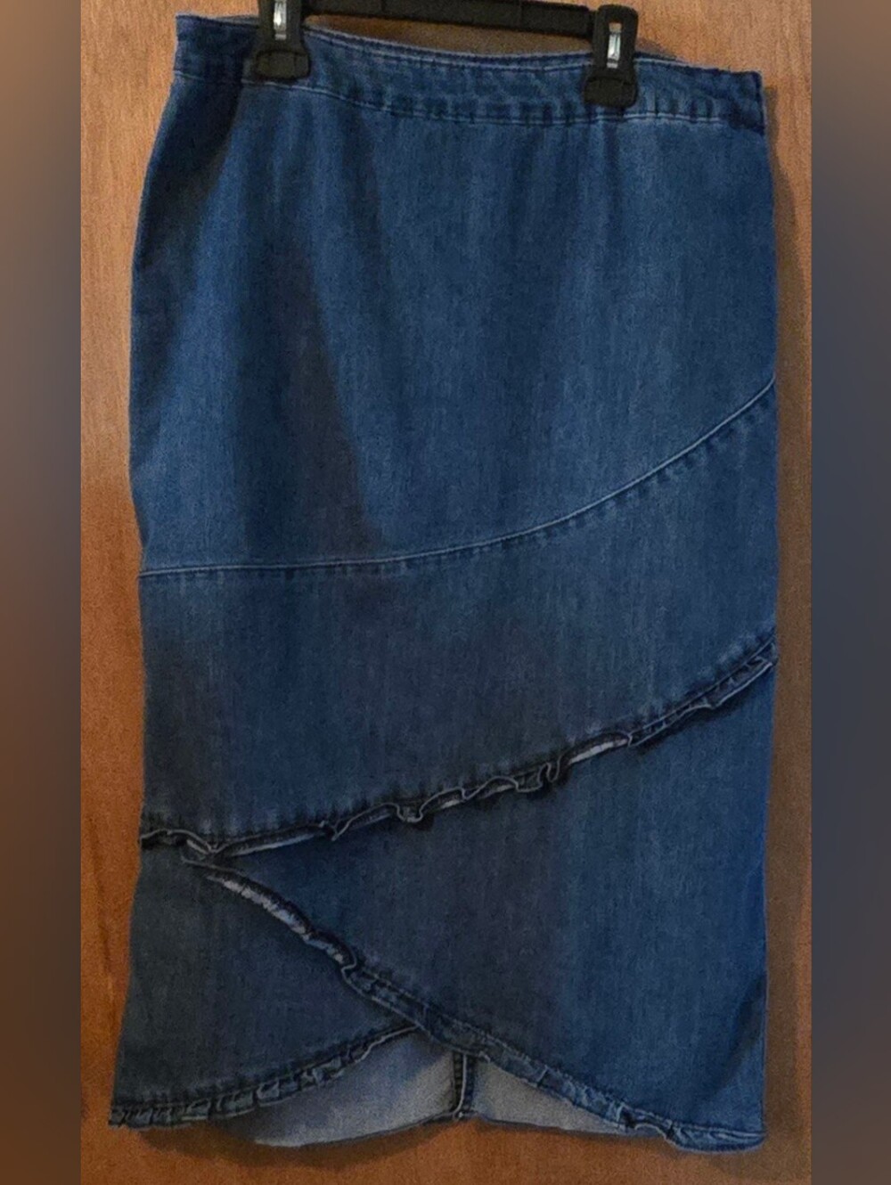 Christopher & Banks Blue Denim Midi Skirt
